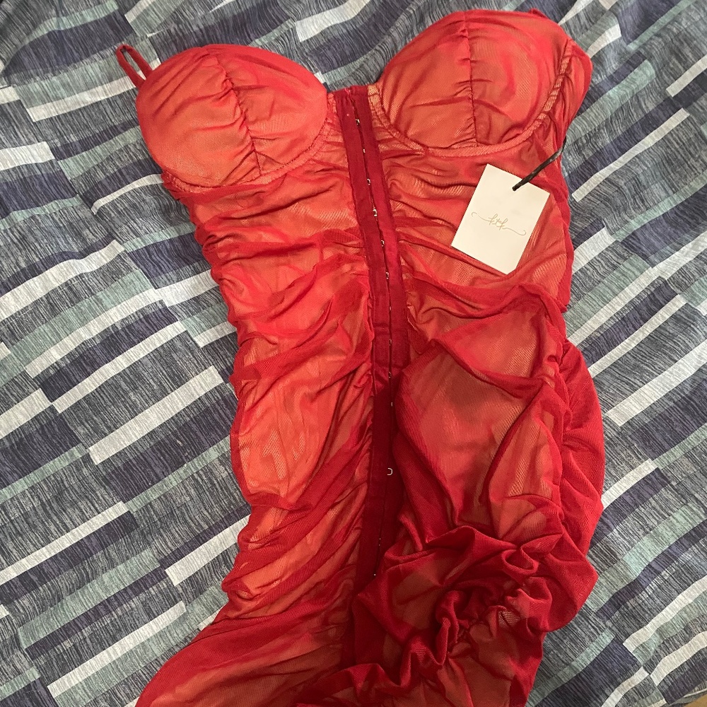 Hot , red lingerie dress